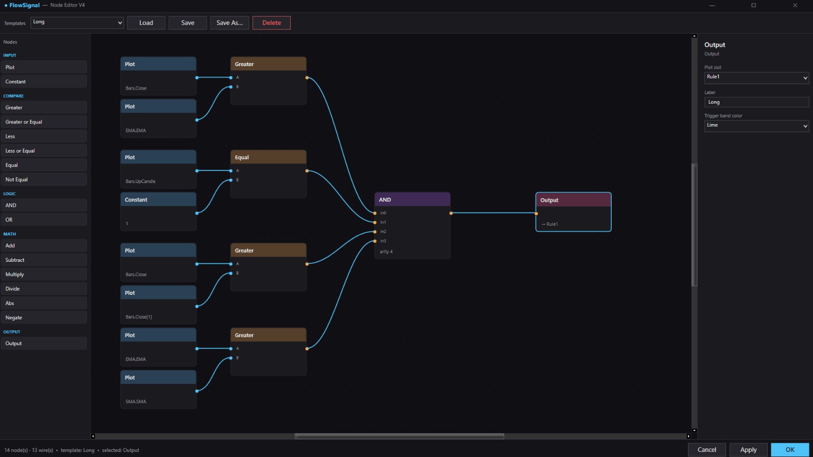 SignalBuilder node editor preview