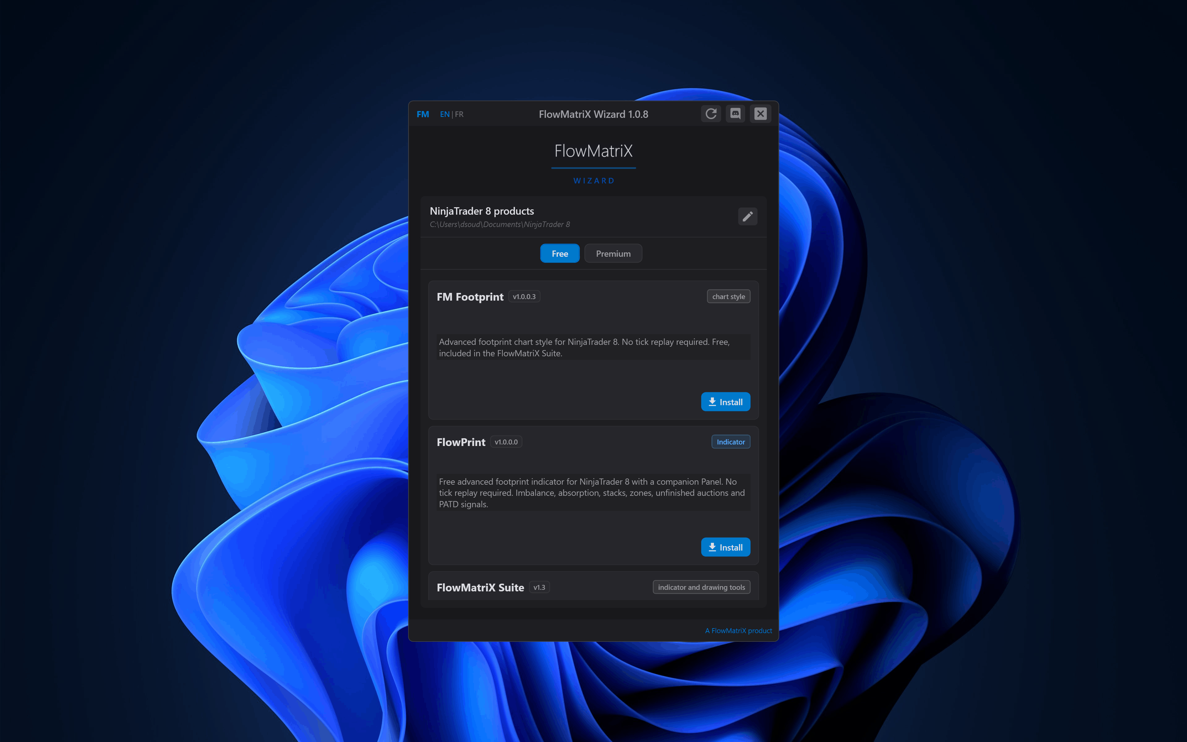 FlowMatriX Wizard installing and auto-updating a tool